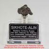 Sikhote-Alin Meteorite Display – Clear Acrylic 9-11 grams