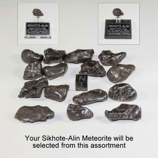 Sikhote-Alin Meteorite Display – Clear Acrylic 12-14 grams