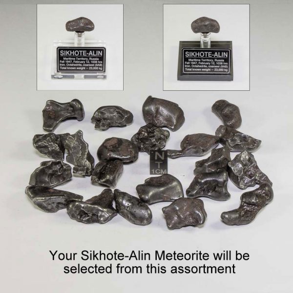 Sikhote-Alin Meteorite Display – Dark Grey Acrylic 15-17 grams