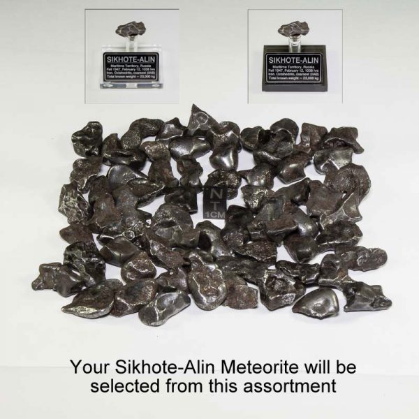 Sikhote-Alin Meteorite Display – Dark Grey Acrylic 6-8 grams