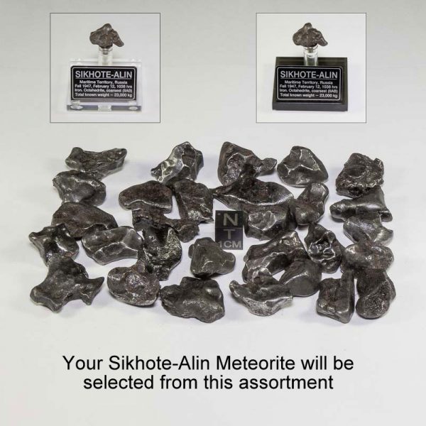 Sikhote-Alin Meteorite Display – Clear Acrylic 9-11 grams
