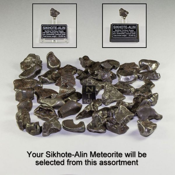 Sikhote-Alin Meteorite Display – Dark Grey Acrylic 4-5 grams