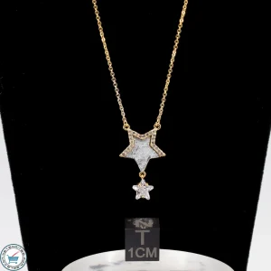 Aletai Iron Meteorite Gold Dangle Star Necklace