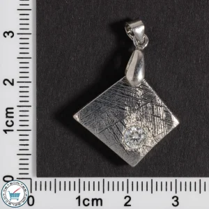 Iron Meteorite Pendant with Zircon Inlay 7.0g