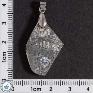 Iron Meteorite Pendant with Zircon Inlay 12.0g
