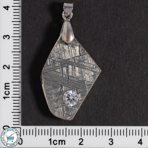 Iron Meteorite Pendant with Zircon Inlay 12.0g
