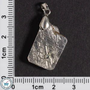 Iron Meteorite Pendant with Zircon Inlay 9.1g